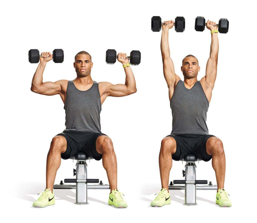 men shoulder workout seated overhead shoulder press dumbbell  - men-shoulder-workout-seated-overhead-shoulder-press-dumbbell