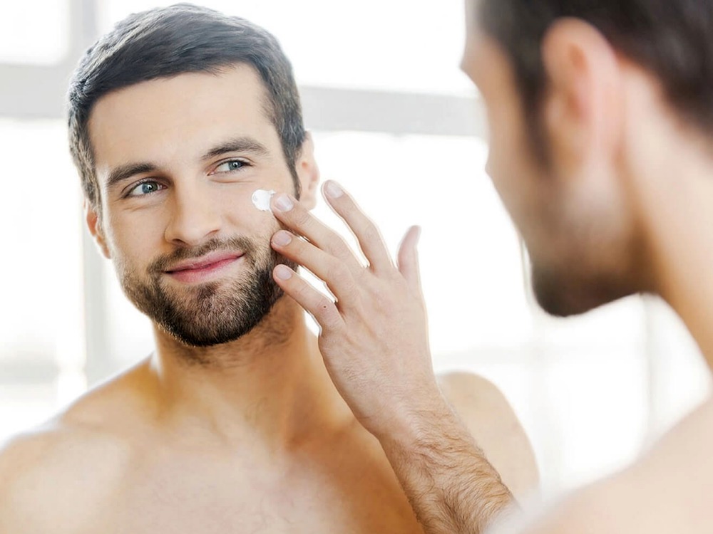 men skin care sunscreen face lotion spt uv defense men apply face cream - 肌肤抗老，少不了防晒步骤！