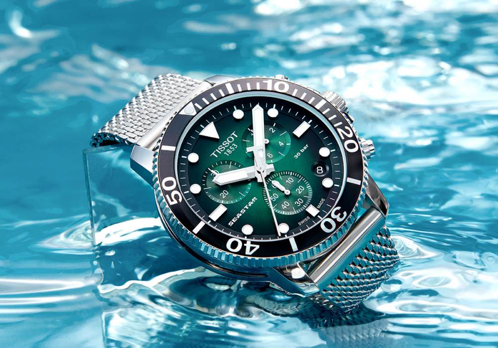 tissot seastar 1000 green 009 - Tissot Seastar 1000 潜水腕表让穿搭更有格调！