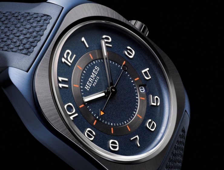 Hermes H08 blue titanium case 740x560 - 深邃蓝调 Hermès H08 腕表 更显动感魅力