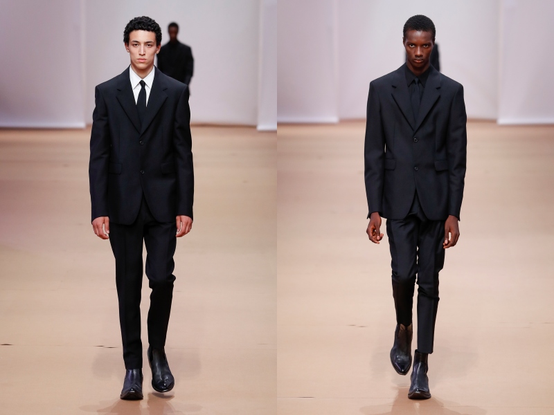Prada SS23 Menswear show black suit - 简约轻盈的 Prada 春夏’23男装系列