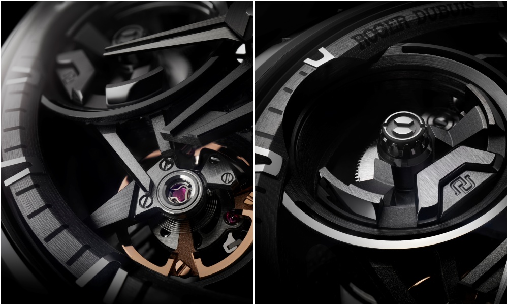 Roger Dubuis Excalibur Monobalancier Black Ceramic EX955 details - 黑色旋风席卷！ Roger Dubuis 首次打造黑色陶瓷腕表