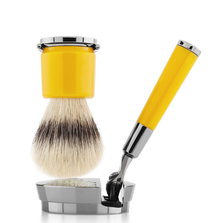 Acqua di Parma Barbiere Yellow Razor And Brush - 剃须的仪式感：真男人爱用手动剃须刀？