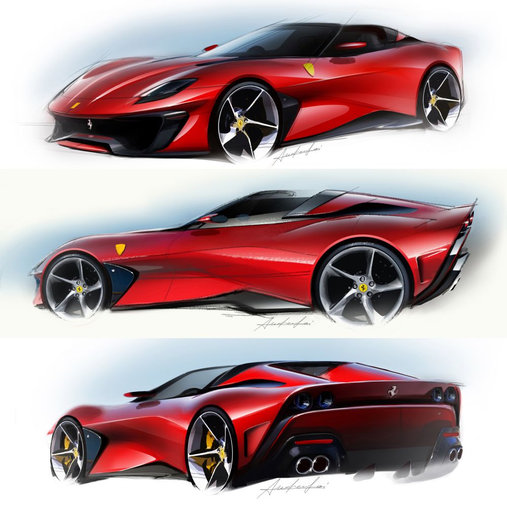 Ferrari SP51 draft - 全新 Ferrari One-Off 车型：Ferrari SP51 敞篷跑车