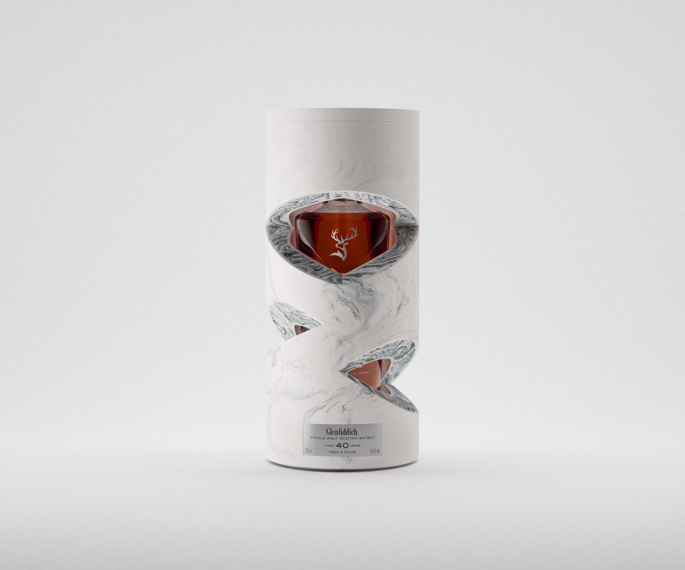 Glenfiddich 40 Year Old Cumulative Time packaging - Glenfiddich Time Re:Imagined 系列30、40和50年酒龄珍藏威士忌