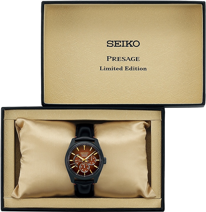 Seiko Presage Sharp Edged Series Kabuki inspired box - 展现日本歌舞伎文化精髓 Seiko Presage Sharp Edged 独特红棕色腕表
