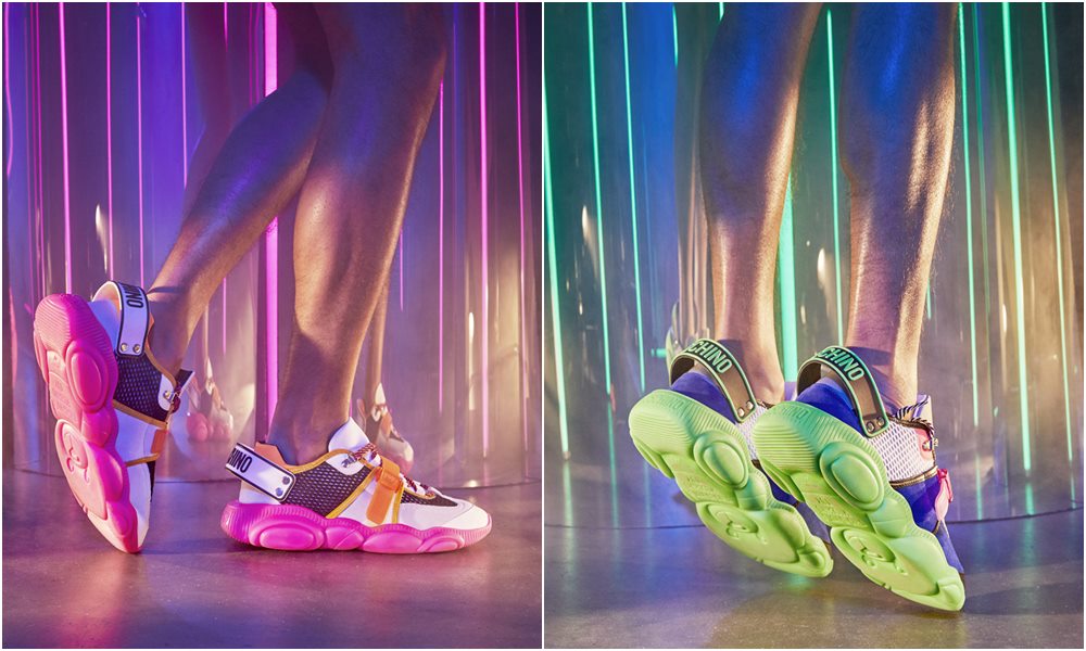moschino FLUO TEDDY sneakers details - 跳脱出位！Moschino Fluo Teddy 球鞋换上霓虹色彩