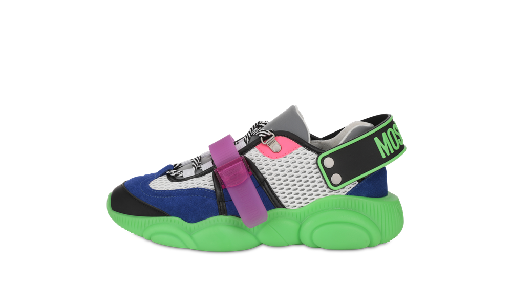 moschino FLUO TEDDY sneakers neon green - 跳脱出位！Moschino Fluo Teddy 球鞋换上霓虹色彩
