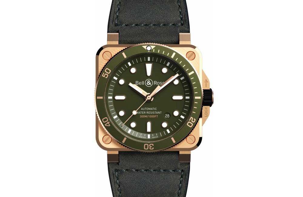 Bell Ross BR03 Dive Green Bronze Watch - 青铜版潜水逸品：BELL & ROSS BR03-92 Green Bronze