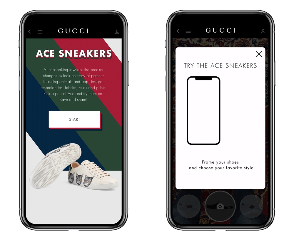 gucci app ar try on ace sneakers ios - Gucci App 让你用手机试鞋！