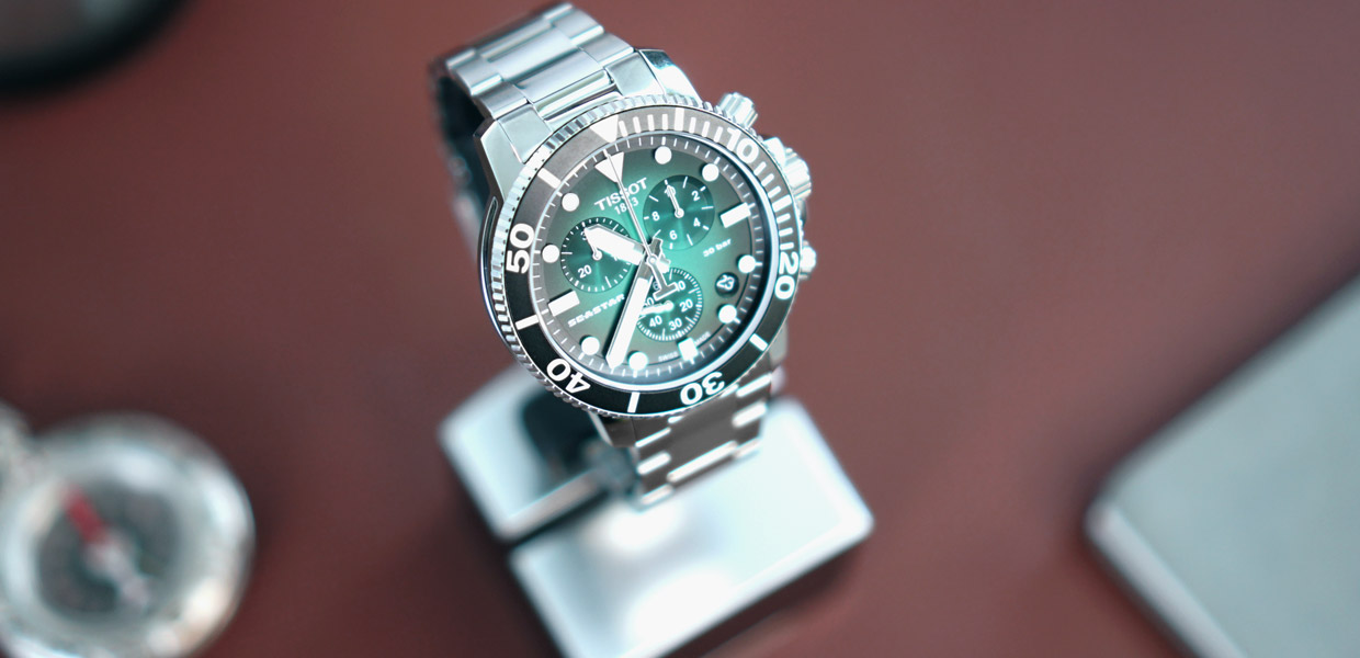 kingssleeve Tissot seastar 1000 greendail diving watch Cover - 编辑试戴｜超高性价比的 Tissot Seastar 1000 石英计时码表