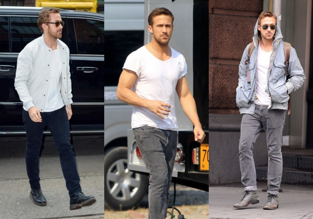 ryan gosling in white tshirt - 白Tee也有级别之分；编辑推荐这14件