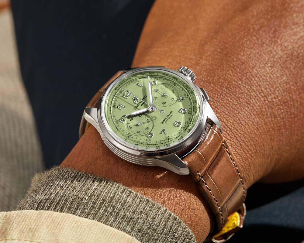 best green dial watches for every budget breitling premier pistachio - 新手、资深玩家皆可入手！各预算内值得一看的 12款绿面腕表