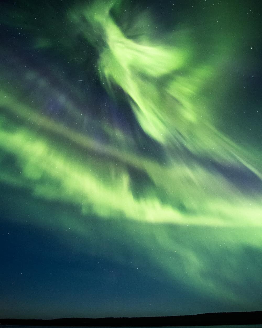green northern lights like a dragon - 带上你最爱的人到芬兰Rovaniemi看浪漫的北极光！