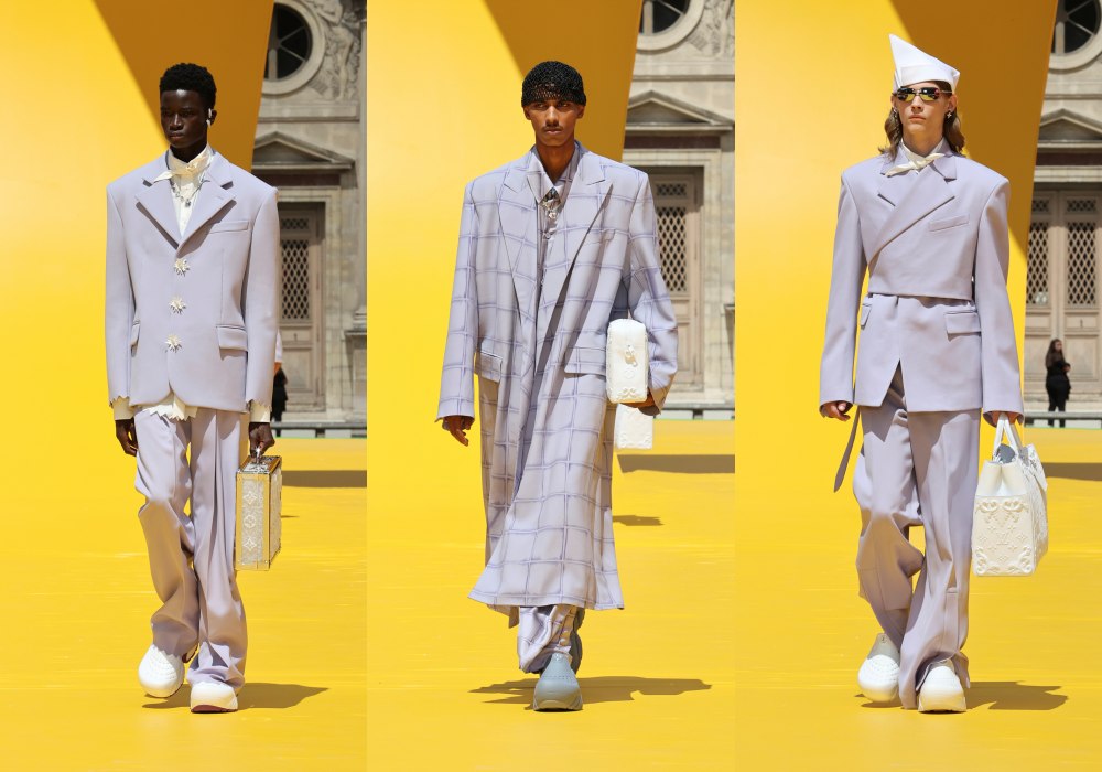 Louis Vuitton Spring Summer 2023 Men Show grey suit - 献给长不大的男孩；Louis Vuitton 春夏’23男装承载无限想象力