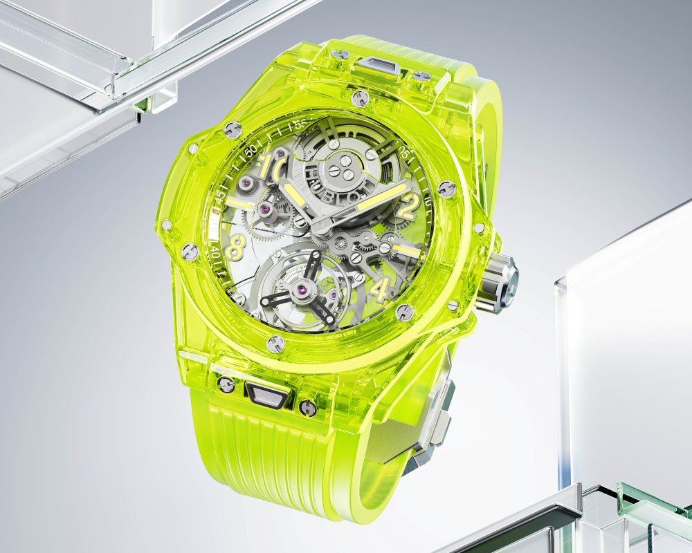 hublot big bang tourbillon automatic yellow neon saxem - LVMH Watch Week 2023 四大品牌精选腕表