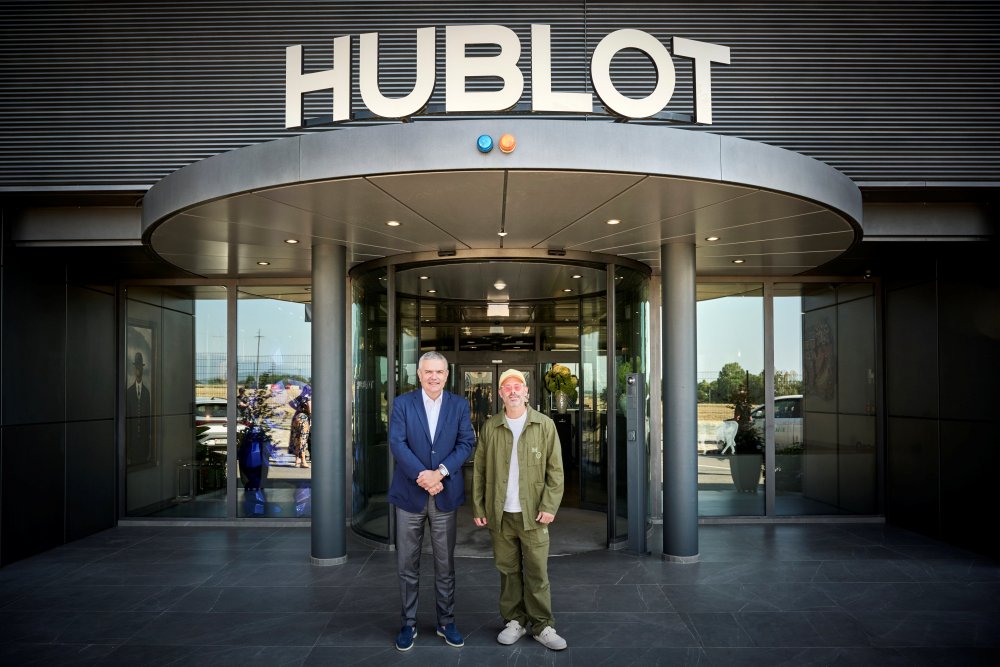 Hublot CEO Ricardo Guadalupe and Hublot Ambassador Daniel Arsham at the Hublot Manufacture - HUBLOT 新晋品牌大使 Daniel Arsham 打造雪中日晷！